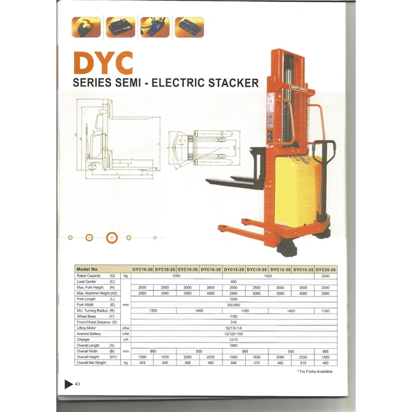 Semi Electric Stacker Dalton DYC