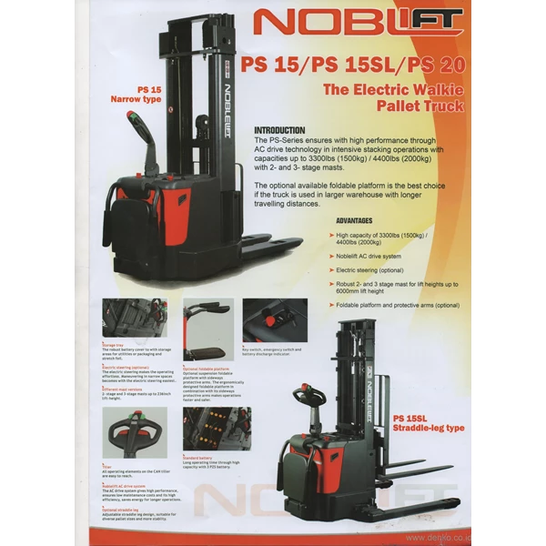 Forklift Electric 2 Ton Noblelift Bergaransi 1 Tahun 